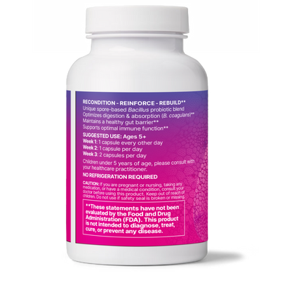 Microbiome Labs MegaSporeBiotic Probiotics for Women & Men - Spore-Based Probiotic for Gut Health & Digestive Support - Shelf-Stable, Travel-Friendly, Mens & Womens Probiotics (60 Capsules)